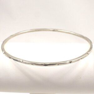 VTG 925 Sterling Silver Cut Stacking Bangle Bracelet Taxco Mexico 8in 2.5mm 10g